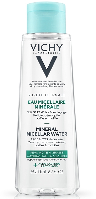 Eye and Face Micellar Water for Oily and Combination Skin - Vichy Purete Thermale Mineral Micellar Water — photo N2