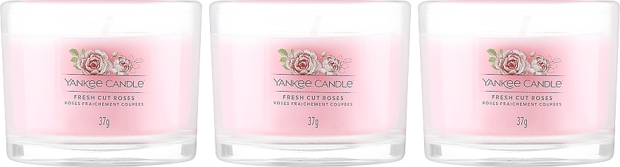 Set - Yankee Candle Fresh Cut Roses (candle/3x37g) — photo N2