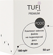 Fragrances, Perfumes, Cosmetics Pedicure Disk Refill, 20 mm, 180 grit - Tufi Profi