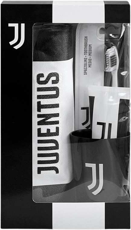 Set - Naturaverde Football Teams Juventus Oral Care Set (toothbrush/1pc + toothpaste/75ml+acc/2pcs) — photo N1