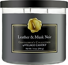 Fragrances, Perfumes, Cosmetics Leather & Musk Scented Candle - Village Candle Gentlemens Leather & Musk Noir