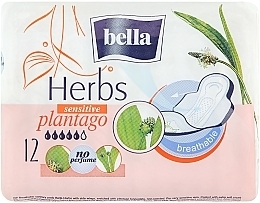 Fragrances, Perfumes, Cosmetics Pantiliners Panty Herbs Plantago, 12 pcs - Bella