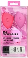 Fragrances, Perfumes, Cosmetics Set - Real Techniques Unlocked Finishes Sponge Set (sponge/3pcs + cl/gel/30ml)