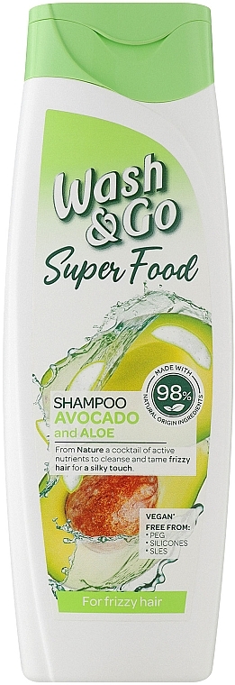 Shampoo for Unruly Hair Avocado & Aloe Vera - Wash&Go Super Food Shampoo — photo N1