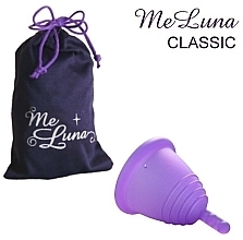 Menstrual Cup with Stem, size XL, purple - MeLuna Classic Shorty Menstrual Cup Stem — photo N1