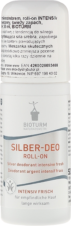 Roll-On Antiperspirant-Deodorant "Fresh" - Bioturm Silver Intensiv Fresh Deo Roll-On No.32 — photo N1