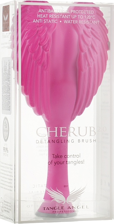 Angel Hair Brush, fuchsia with gray - Tangle Angel Cherub 2.0 Soft Electric Pink — photo N1