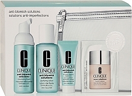 Fragrances, Perfumes, Cosmetics Set - Clinique Anti-Blemish Solutions (clean/50ml + lot/60ml + clean/15ml + foundation/ 1,5 + bag)