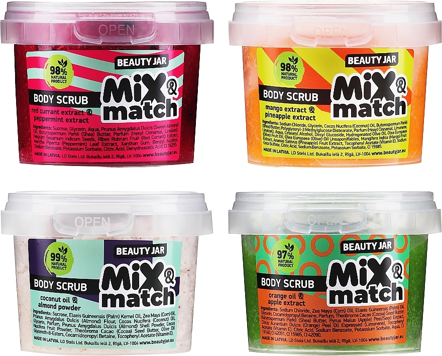 Body Scrub Set - Beauty Jar "Mix & Match 1" Body Scrub Set (b/scrub/2x150g + b/scrub/2x120g)  — photo N1