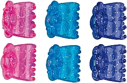 Platic Claw Clip, small, 6 pcs, 2 cm, multicolor - Titania — photo N1