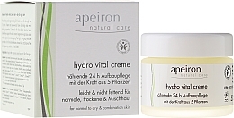 Fragrances, Perfumes, Cosmetics Face Cream "Nourishment and Regeneration 24 Hours" - Apeiron Hydro Vital 24h Nourishing&Regenerating Cream 