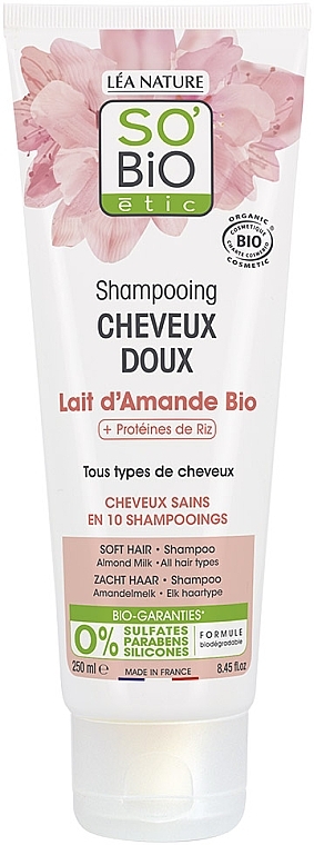 Delicate Almond & Donkey's Milk Shampoo - So'Bio Etic Shampoo Almond & Rice Proteins — photo N2