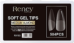 Fragrances, Perfumes, Cosmetics Nail Tips, acrylic, transparent, 504 pcs. - Reney Cosmetics Soft Gel Tips Medium Almond RX-103