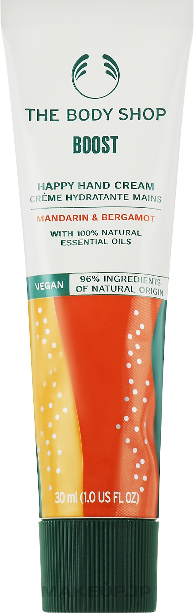 Hand Cream - The Body Shop Mandarin & Bergamot Vegan Boost Happy Hand Cream — photo 30 ml