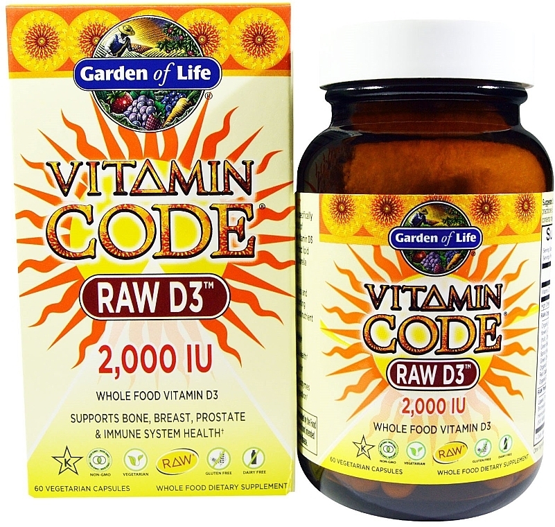 Food Supplement - Garden of Life Vitamin Code Raw D3, 50 mcg — photo N1