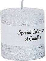 Unscented Candle 'Cylinder', 5x5 cm, silver - ProCandle Special Collection Of Candles — photo N1