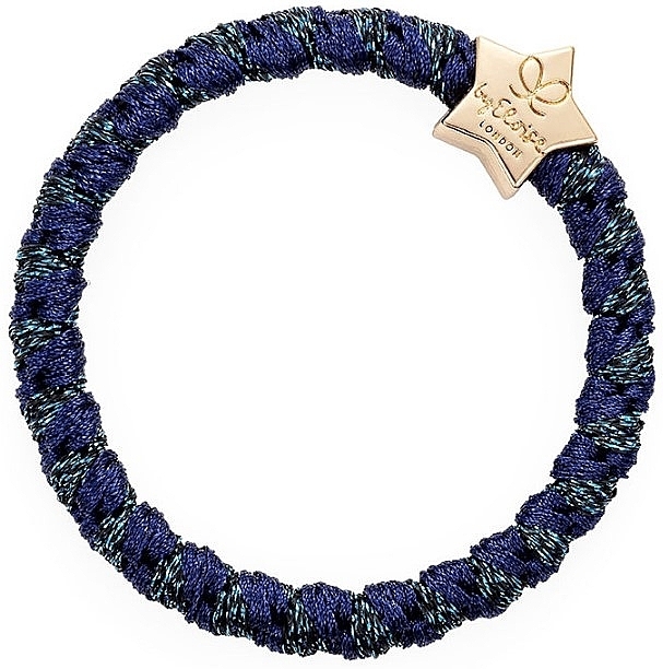 Hair Tie, gold star, dark blue - By Eloise London Gold Star Woven Navy Shimmer — photo N1