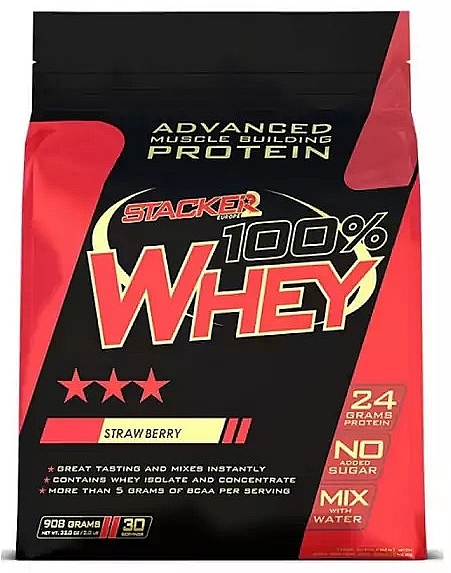 100% Whey Protein, strawberry - Stacker2 Europe 100% Whey Strawberry — photo N2