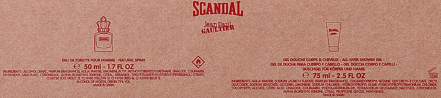 Jean Paul Gaultier Scandal Pour Homme - Set (edt/50ml + sh/gel/75ml) — photo N3