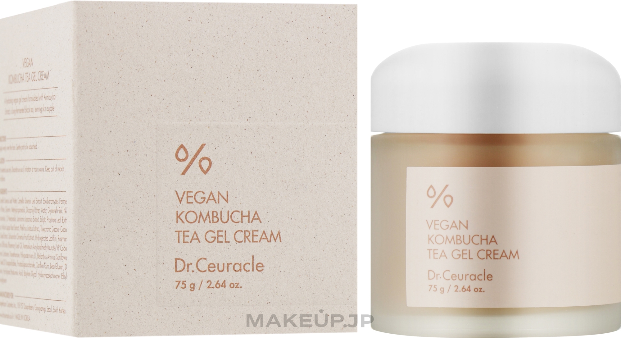 Vegan Facial Cream Gel with Kombucha Tea Extract - Dr.Ceuracle Vegan Kombucha Tea Gel Cream — photo 75 g