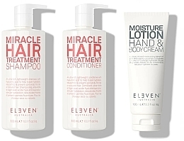 Zestaw - Eleven Australia Miracle Holiday Trio (shm/300ml + cond/300ml + b/lot/100ml + bag) — photo N2