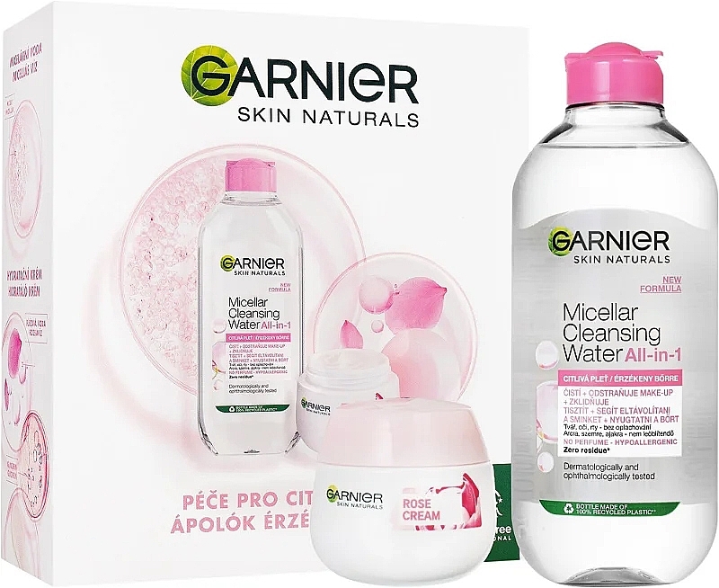 Garnier Skin Naturals Pink (micellar/water/400ml + cr/50ml) - Set — photo N1