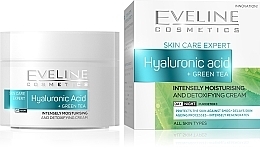 Fragrances, Perfumes, Cosmetics Face Cream with Green Tea and Hyaluronic Acid - Eveline Cosmetics Skin Care Expert Hyaluronic Acid & Green Tea Cream