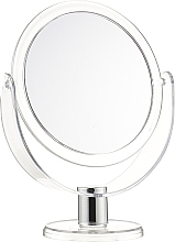 Fragrances, Perfumes, Cosmetics Double-Sided Stand Mirror, round, translucent, 3X magnification, 12 cm - Beauty LUXURY