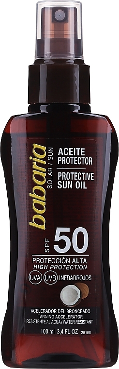 Body Sun Oil - Babaria Sun Protective Sun Oil SPF50 — photo N1