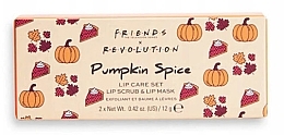Fragrances, Perfumes, Cosmetics Set - Makeup Revolution X Friends Pumpkin Spice Lip Care Set (lip/mask/12g + lip/scrub/12g)