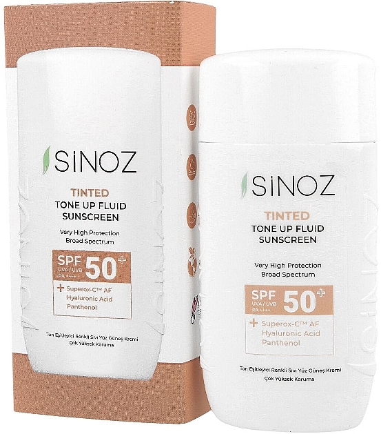 Toning Liquid Sunscreen SPF50+ - Sinoz Tinted Tone Up Fluid Sunscreen SPF50+ — photo N1