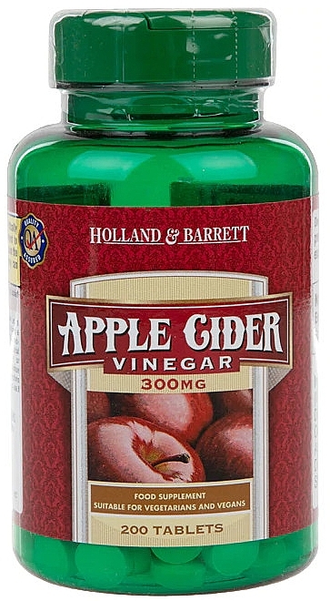 Food Supplement "Apple Cider Vinegar" - Holland & Barrett Apple Cider Vinegar 300mg — photo N1