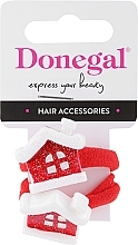 Hair Ties FA-5739, 2 pcs., red houses - Donegal — photo N1