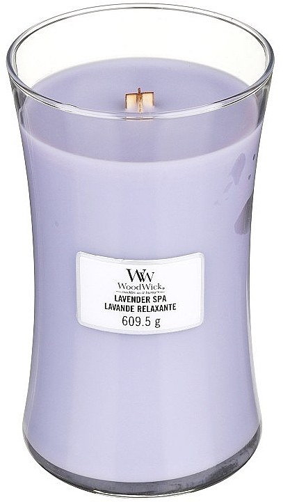 Scented Candle in Glass - WoodWick Hourglass Candle Lavender Spa — photo N9