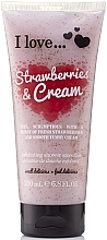 Fragrances, Perfumes, Cosmetics Body Scrub - I Love Strawberries & Cream Exfoliating Shower Smoothie