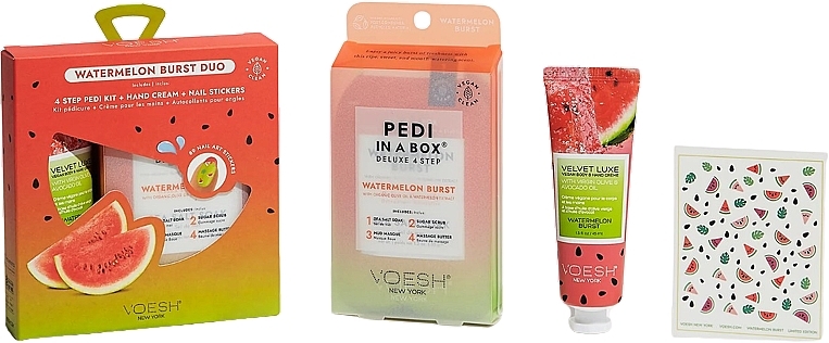 Foot Care Set - Voesh Watermelon Duo with Nail Stickers — photo N1