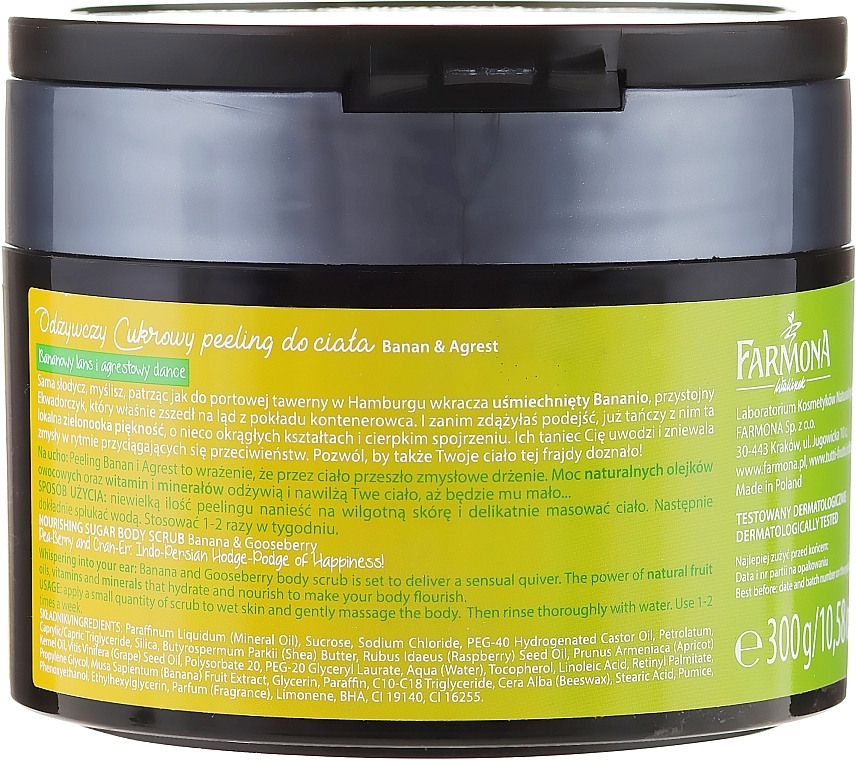 Sugar Body Scrub "Banana and Gooseberry" - Farmona Tutti Frutti — photo N3