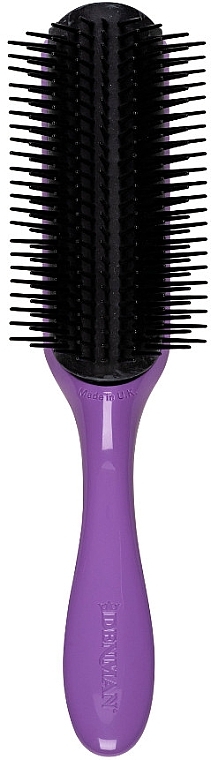 D4 Hair Brush, black and purple - Denman Original Styling Brush D4 African Violet — photo N1
