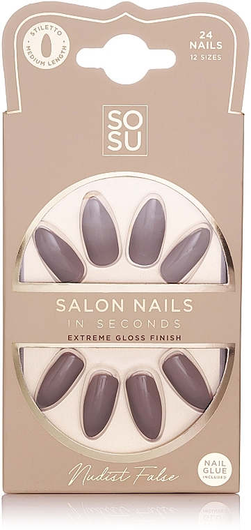 False Nail Set - Sosu by SJ Salon Nails In Seconds Nudist False — photo N1