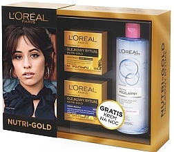 Fragrances, Perfumes, Cosmetics Set - L'Oreal Paris Nutri Gold (cr/50ml + cr/50ml + water/400ml)