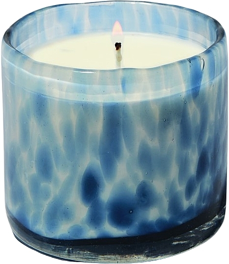 Scented Candle in Glass - Paddywax Luxe Hand Blown Bubble Glass Candle Blue Black Fig — photo N1