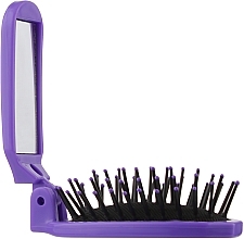 Foldable Hair Brush with Mirror, 499426, purple - Inter-Vion — photo N2