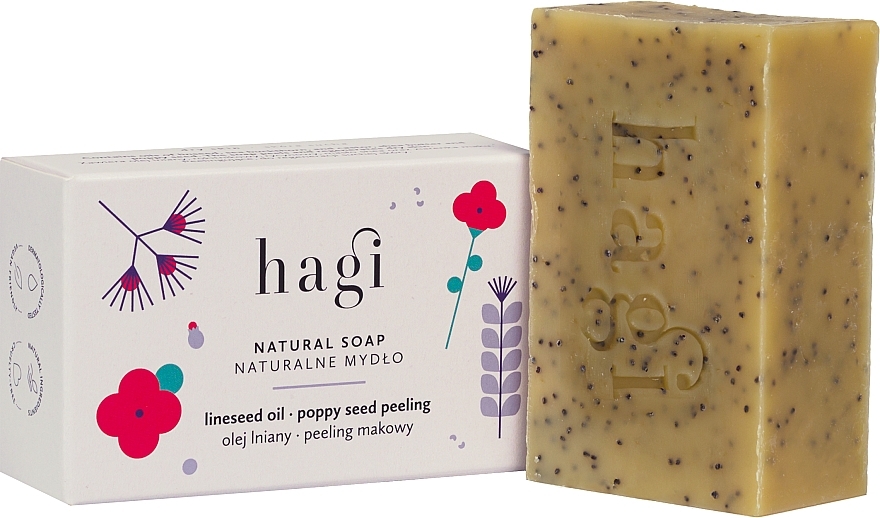 Natural Soap with Sea Buckthorn Oil and Poppy Seeds - Hagi Natural Soap — photo N1