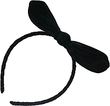 Fragrances, Perfumes, Cosmetics Velour Hair Ring with Bow, Black - Lolita Accessoires