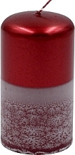 Fragrances, Perfumes, Cosmetics Decorative Candle 6.6x11.5 cm, burgundy frost - Admit