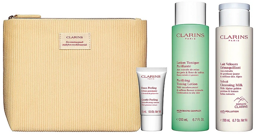 Set - Clarins My Cleansing Essentials (f/lmilk/200ml + f/lot/200ml + f/cr/15ml + makeup/bag) — photo N2