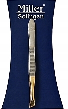 Fragrances, Perfumes, Cosmetics Bevelled Brow Tweezers, golden, length 9 cm - Miller Solingen