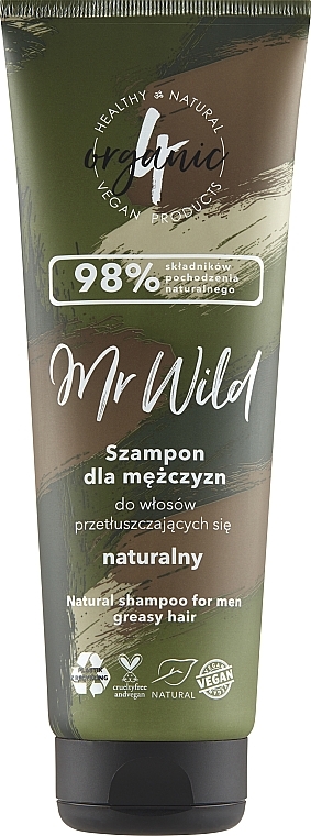 Men Shampoo for Greasy Hair - 4Organic Mr Wild Shampoo For Men For Greasy Hair — photo N1