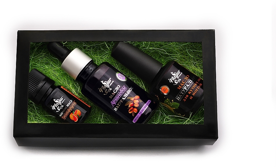 Skin & Nail Gift Set "Argan & Grapefruit" - Mayur (oil/15 ml + oil/30 ml + oil/5 ml) — photo N3