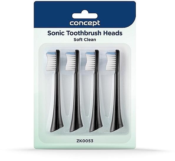 Toothbrush Heads, ZK0053, black - Concept Sonic Toothbrush Heads Soft Clean — photo N2